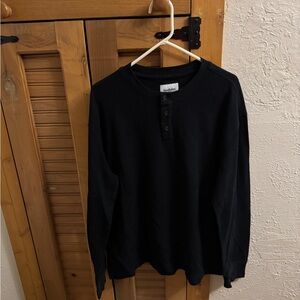 Black Men's Goodfellow Henley Shirt